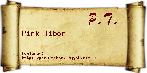 Pirk Tibor névjegykártya